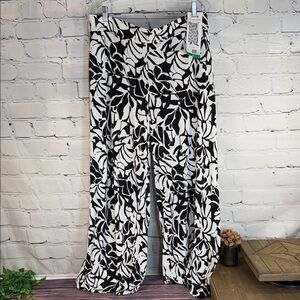 Three Dots Black and White Wide Leg Flowy Pants NWT